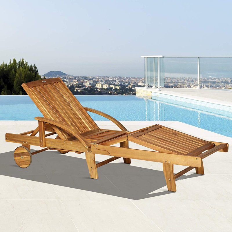 Cannonleague 195cm Long Reclining Acacia Single Chaise