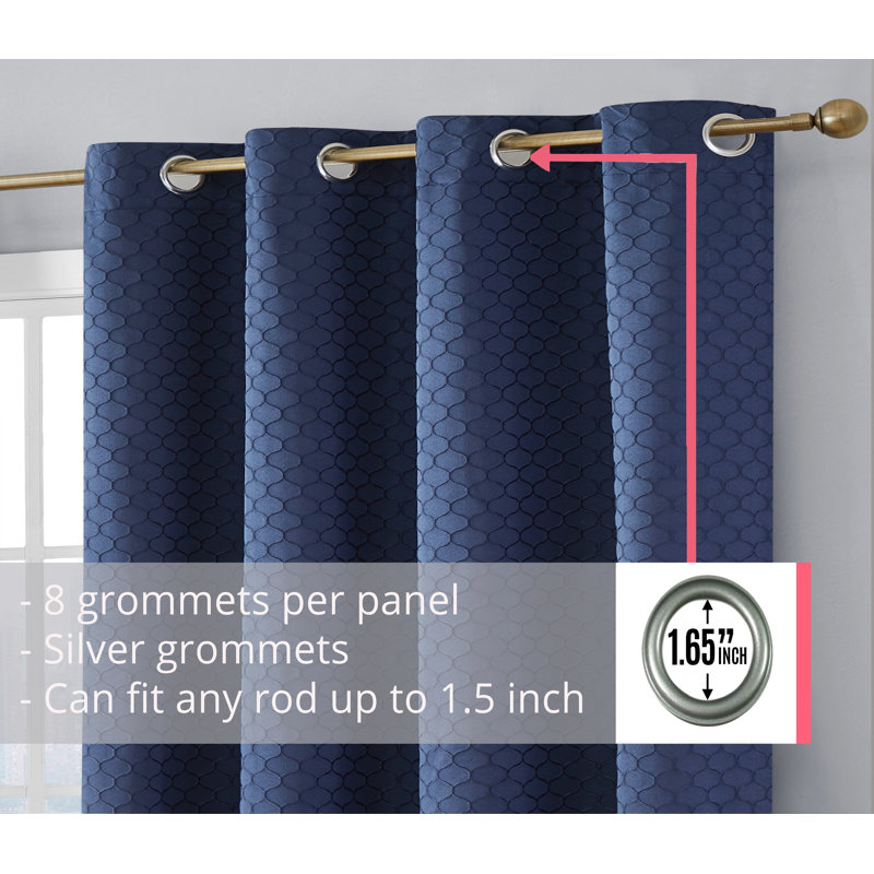 Alacam Blackout Curtain Pair, Navy Blue, 50" W x 96" L