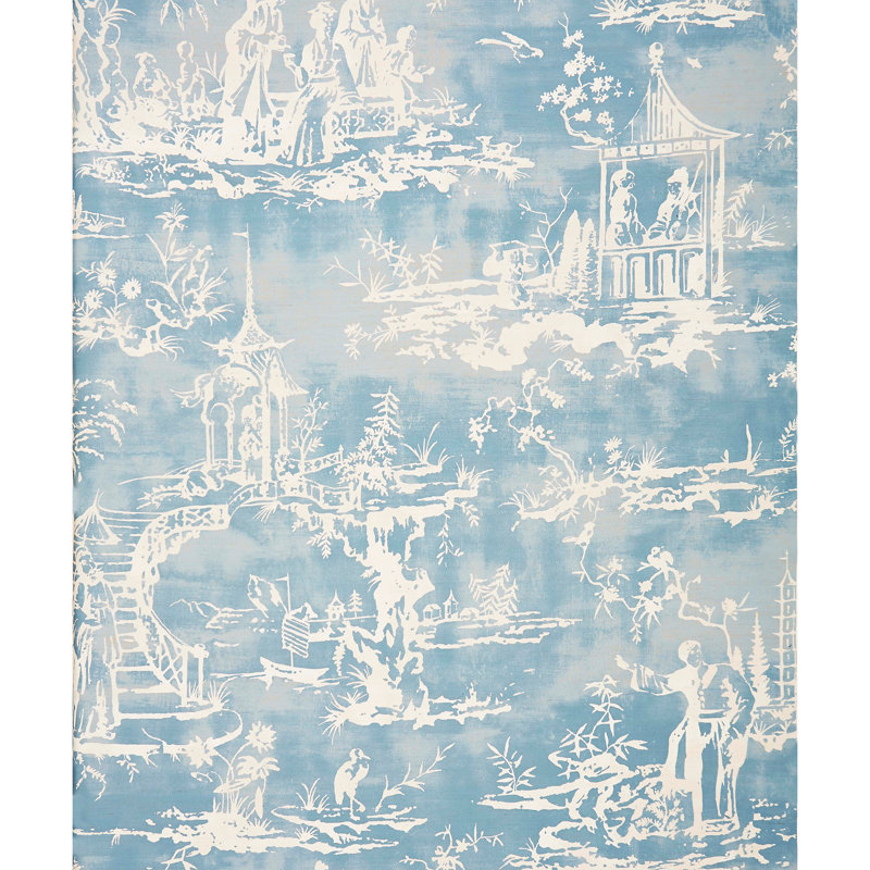 Oriana Toile Wallpaper Roll, Sky