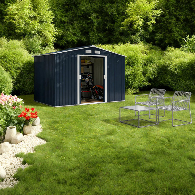Remises spacieuses en métal, construction en acier, style moderne, utilisation dans le jardin