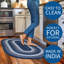 Tapis tressé à la main bleu turquoise Enika-280652364
