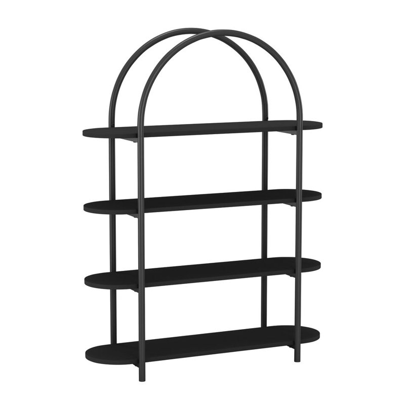 Amorie 46.46cm H x 35.43cm W Solid Wood Bookcase, Black