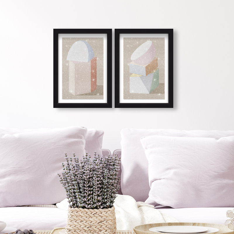 Sculptural Set Set by Oliver Gal, 11.5"H x 16.5"W, Black Shadowbox