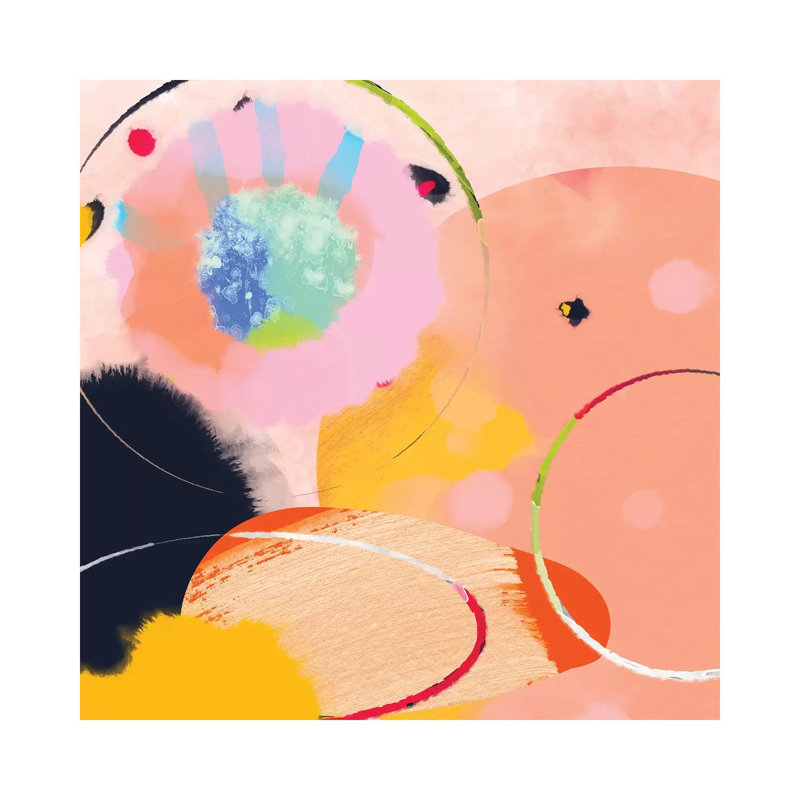 «Circles Abstract» par Ana Rut Bré - impression d'art graphique, Toile tendue, Pas de tapis, H 18 po x l 18 po x 1,5 po
