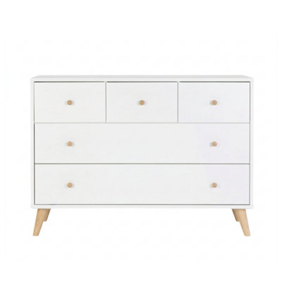 Austin 5-drawer Dresser, White/natural