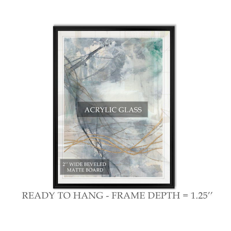 Ondulation ondulée II - reproduction d'art sur toile, H 22,5 po x l 30,5 po x P 1,5 po, Cadre noir
