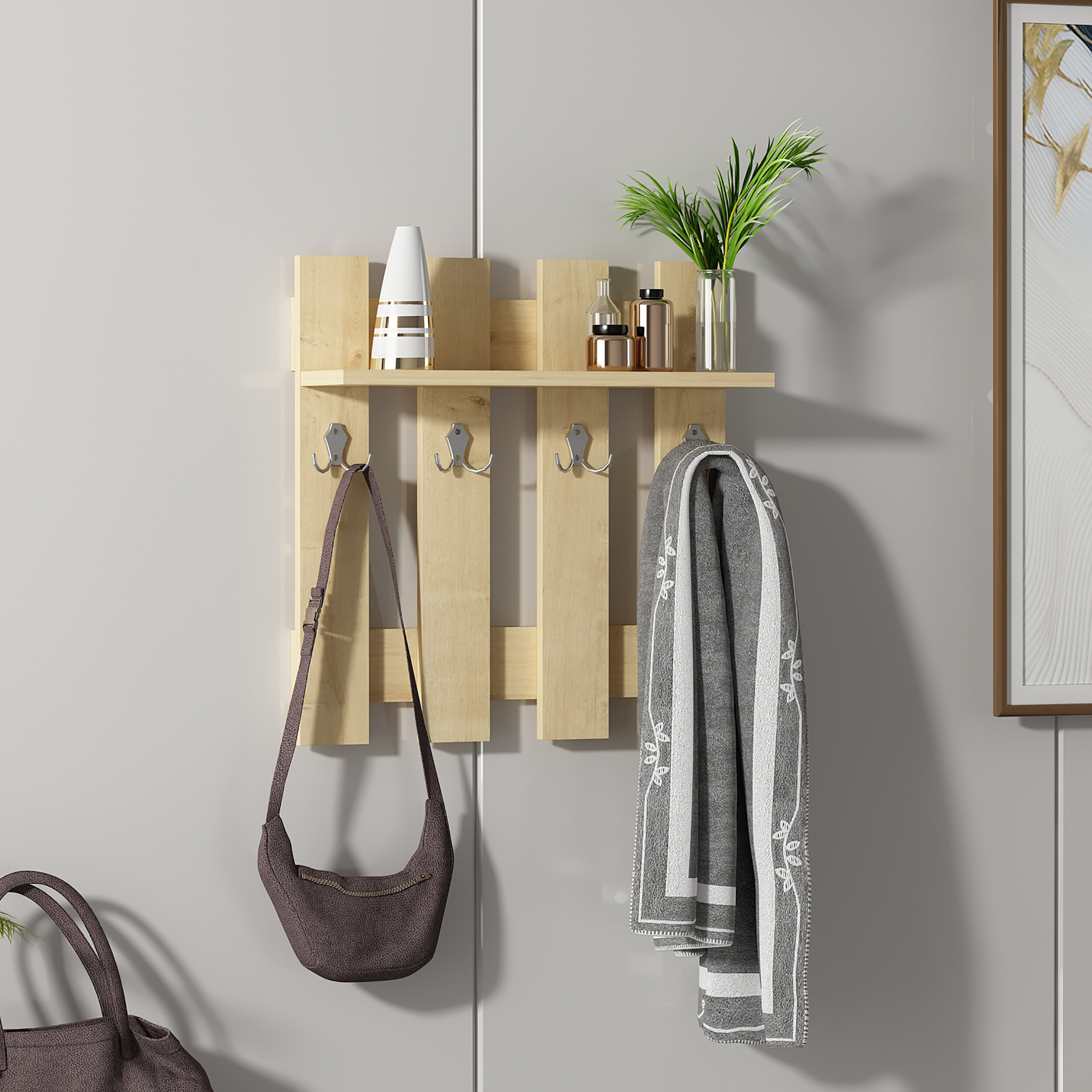 Pecor 3 - Hook Wall Mounted Coat Rack by Wayfair