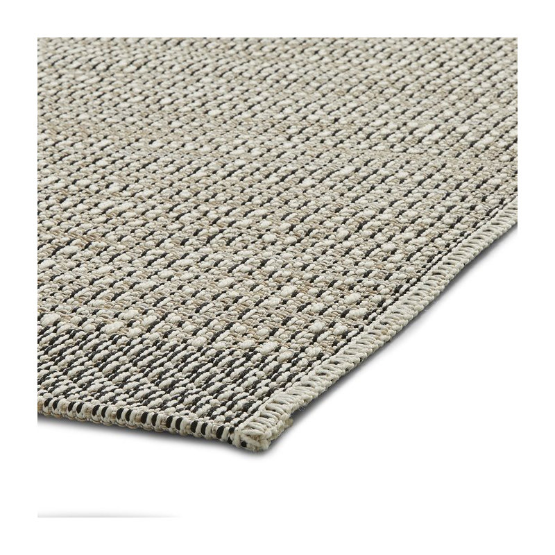 Machine Woven Beige/Black Rug, Rectangle 160 x 220cm
