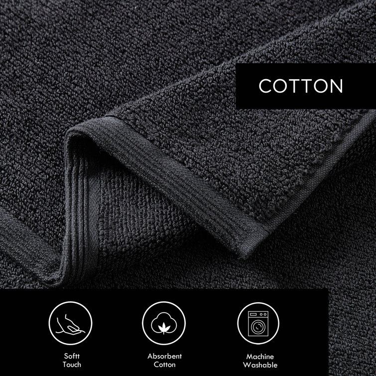 Vera Wang - Bath Towels Set, Luxury Cotton Bathroom Decor, Highly Absorbent  & Fade Resistant (Textured Trellis Grey, 3 Piece)