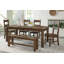 Table de salle à manger classique en bois d'hévéa massif 1 pièce