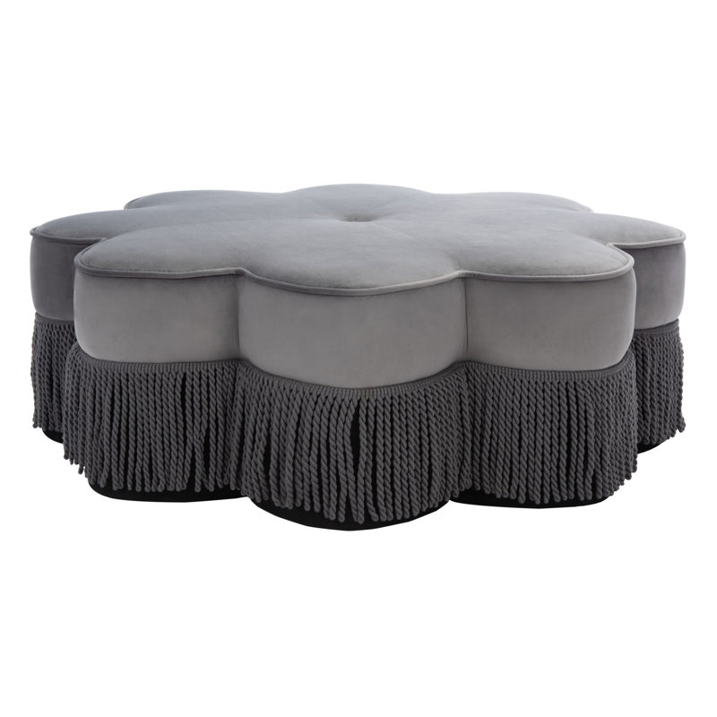Khan Upholstered Ottoman, Dark Gray