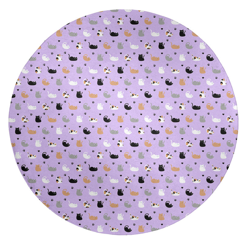 Tapis de la zone mauve chat, Rond 5 pi