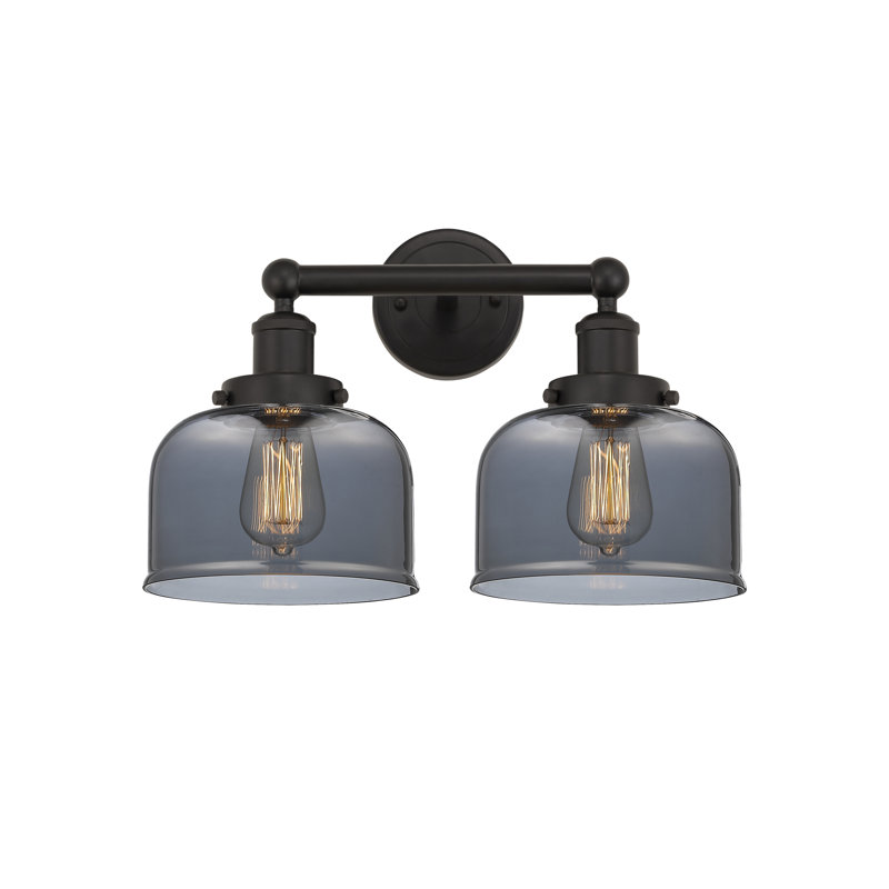 Éclairage pour meuble-lavabo à 2 lumières à intensité variable Anndy, Plaqué couleur fumée, Bronze huilé