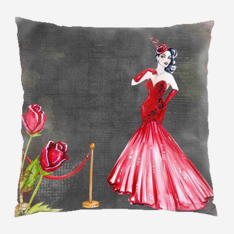 Housse de coussin d'extérieur carré Casen, Intérieur, Microsuède
