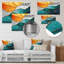 Emerald and Orange Dance Of Biomorphism I - Art mural abstrait en métal, impression sur métal Biomorphism-442012153