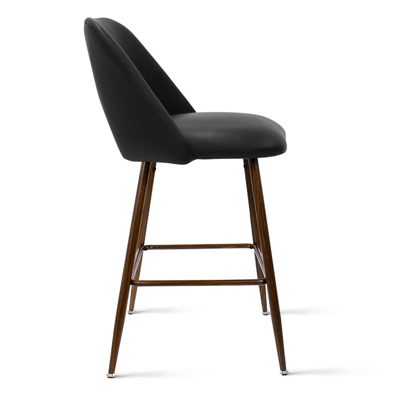 Berneta 26" Upholstered Counter Stools, Set of 2, Black
