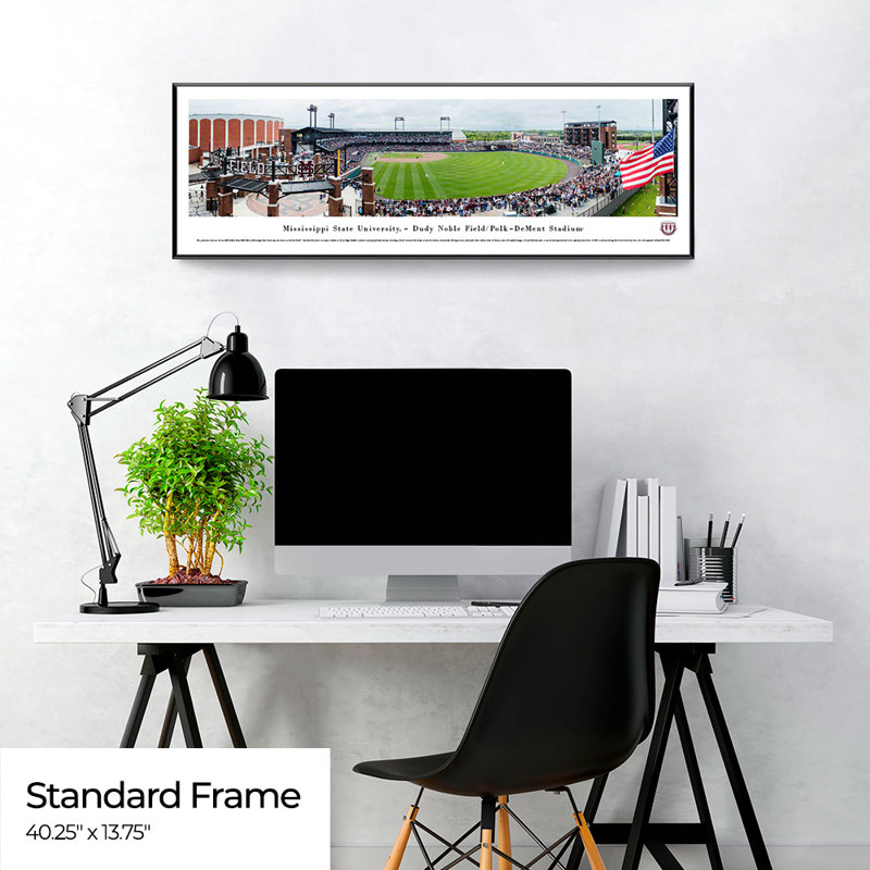 NCAA Mississippi State Baseball, impression panoramique, H 13,75 po x l 40,25 po x P 0,88 po, Cadre flottant noir