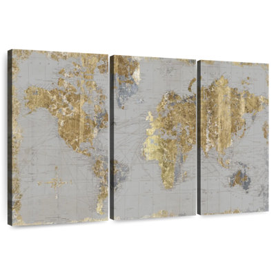 Aliaz Gilded Map Light Grey