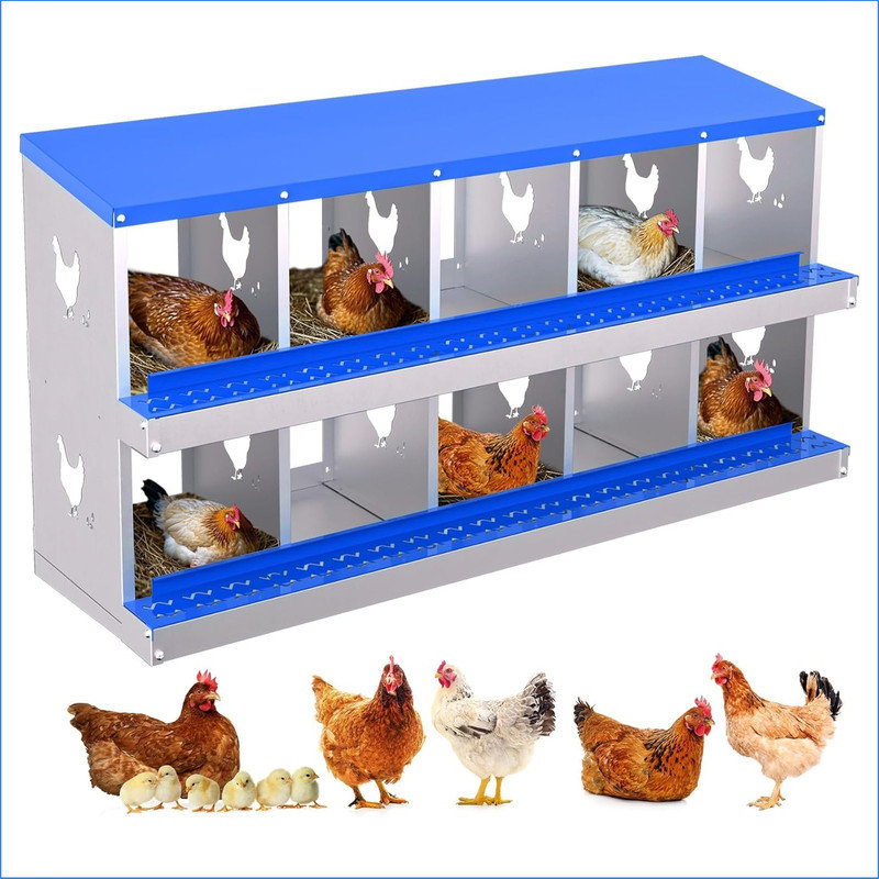 Boîte de nidification pour poulets avec plateau amovible - boîtes en métal pour poules - conception escamotable des œufs, collecteur d'œufs frais de ferme fixé au mur, boîtes de perchoir pour poulaillers