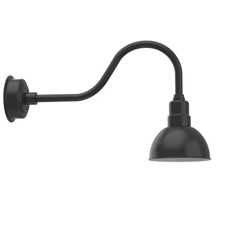 Luminaire de grange d’extérieur à del Dipkarpaz, Noir mat, H 18 po x l 8 po x P 29 po