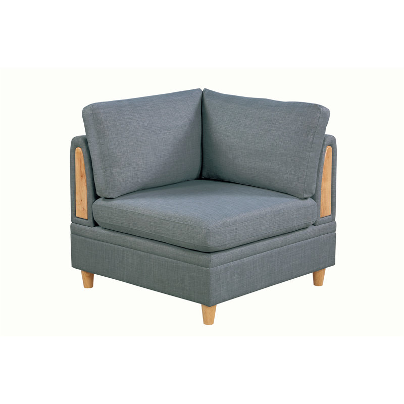 Canapé modulaire rembourré en tissu avec repose-pieds