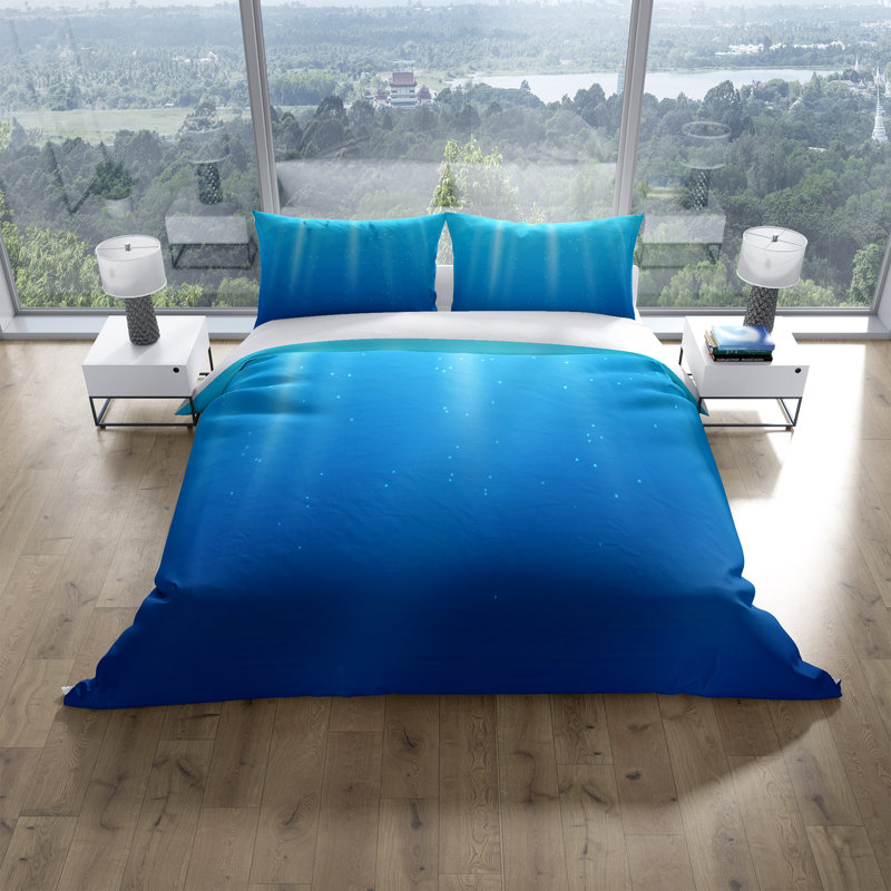 Polyester Ombre Duvet Cover, King Duvet Cover + 2 Shams