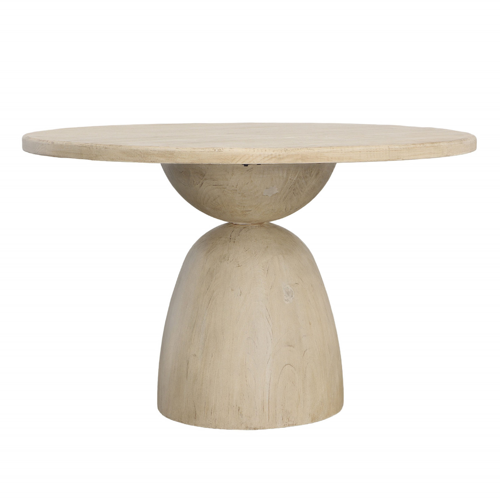 Saria Round Dining Table, 30'' H x 48" L x 48" W, Light Warm Wash