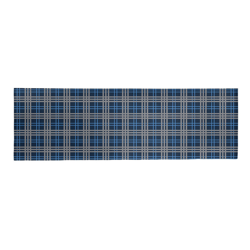 Tapis à carreaux bleu, Tapis de couloir 2 pi 6 po x 8 pi