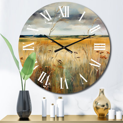 Horloge murale en métal Calming Meadow III