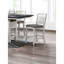 Chaises de salle à manger à hauteur de comptoir de style contemporain blanc antique avec dossier rembourré, siège en bois d'hévéa massif et placage moderne