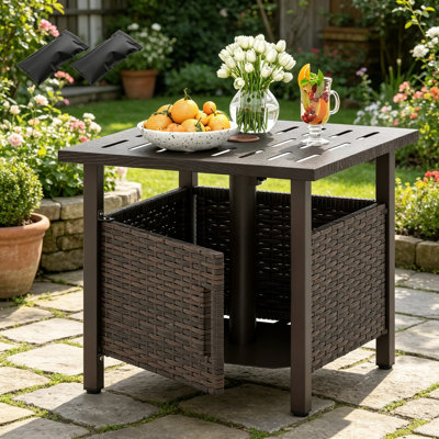 Metal Outdoor Side Table , 55cm cm W 55cm cm D