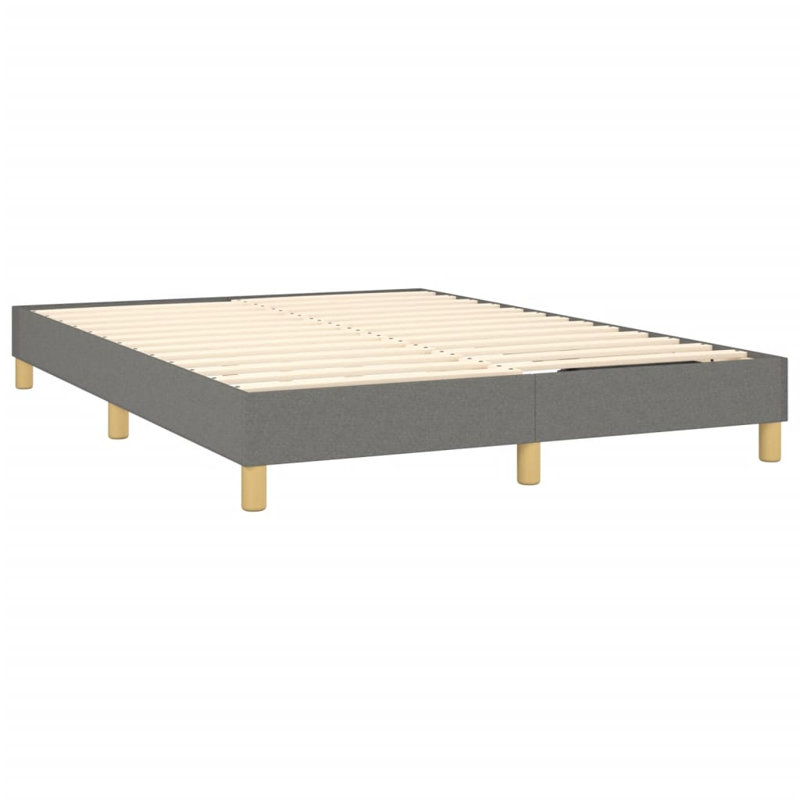 Box Spring Bed Frame Dark Grey Full Fabric , Full, Dark Gray