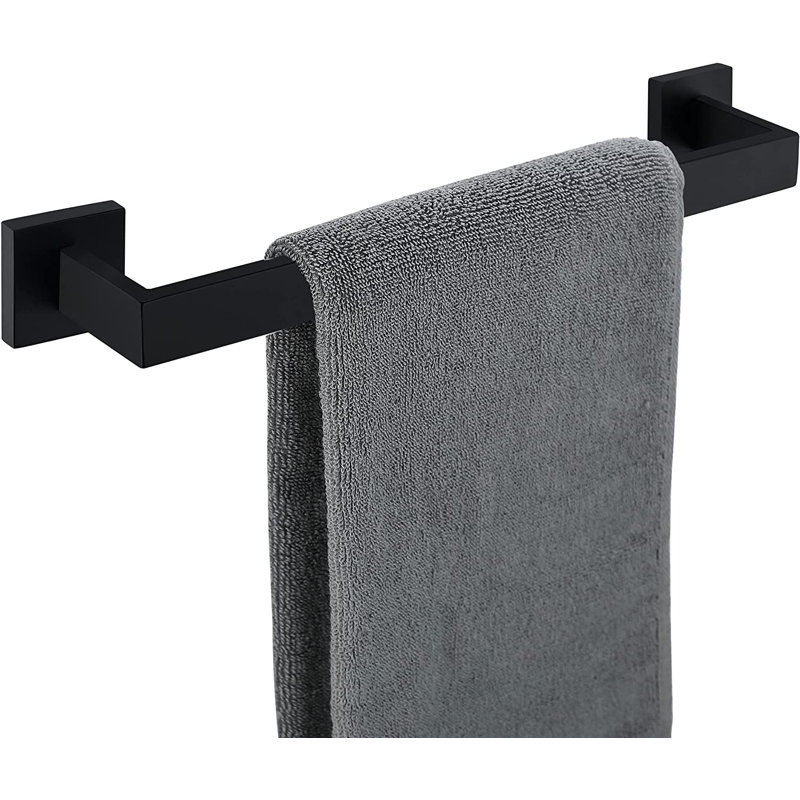 Porte-serviettes mural 17,52 po, Noir mat, L 17,51 po x l 3,15 po x P 2,17 po