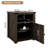 Modern Farmhouse Nightstand with Charging Station (2 AC Outlets, USB-C & USB), 18.1"x18.1"x24.4" Dark Gray End Table with Barn Door Storage, Waterproof Engineered Wood & Black Metal Accents for Bedroom, Living Room-782277554