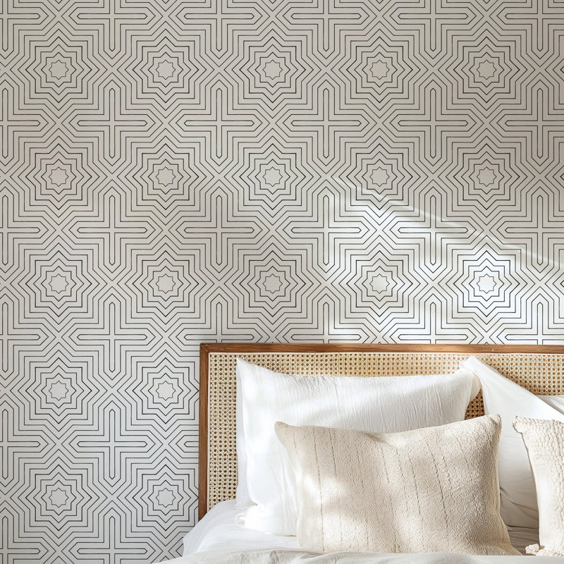 CO-ED Grand 10' L x 24" W Wallpaper Roll, Quartz White, Faux Grasscloth, Non-pasted