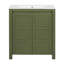 Meuble-lavabo de ferme 30 po avec lavabo en céramique, porte à fermeture en douceur, tablette réglable, armoire de rangement vert olive, structure en bois moderne, conception spacieuse et surface facile à nettoyer