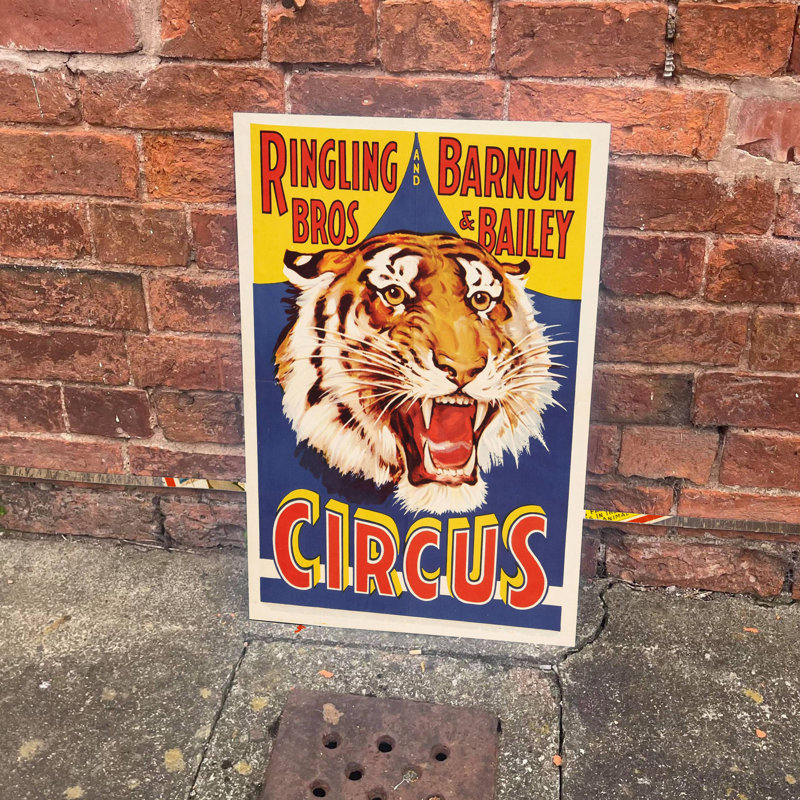 Circus Tiger Tingling Bros Metal Wall Décor, 20cm H x 15cm W