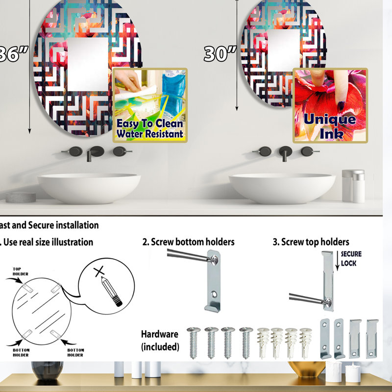 Miroir décoratif Maze, L 20 po x H 30 po