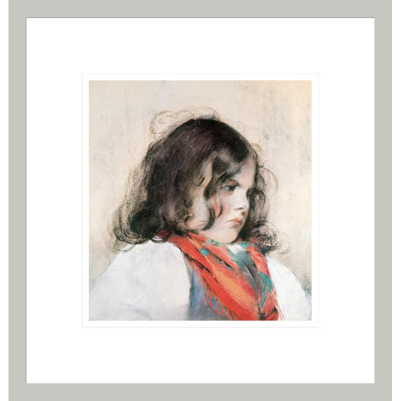 Tête d'enfant (pastel sur papier) par Mary Cassatt, H 14,39 po x l 13,75 po