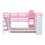 Lit simple superposé avec glissière et rangement en bois de pin massif Fairytale Castle l 76,6 po x P 106,3 po x H 72,8 po