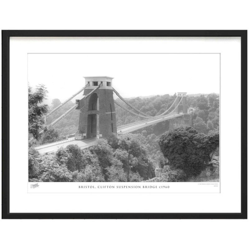 Bristol, Clifton Suspension Bridge C1960 - Single Picture Frame Print, 28cm H X 36cm W x 2cm D