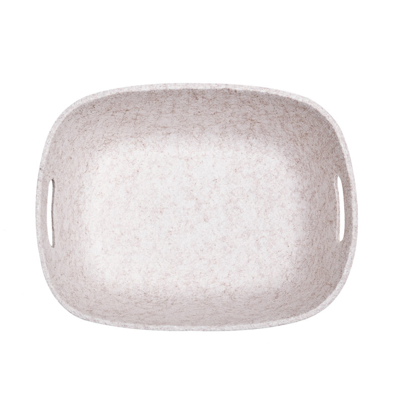 Ensemble de 3 paniers en feutre crème, H 4,75 po x l 10 po x P 8 po