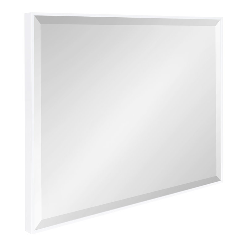 Miroir traditionnel biseauté Logsdon, 24 po x 36 po, Blanc