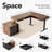 63" X 55" Electric L-Shaped Standing Desk With 2 Under Desk Drawers, Open Storage & Side File Cabinet, Height Adjustable Corner Desk With Power Strip Tray & Cable Management-451768164