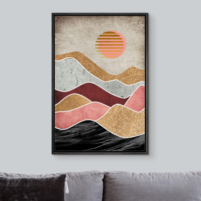 Sun Mountain Range Abstract Landscape Illustrations Modern