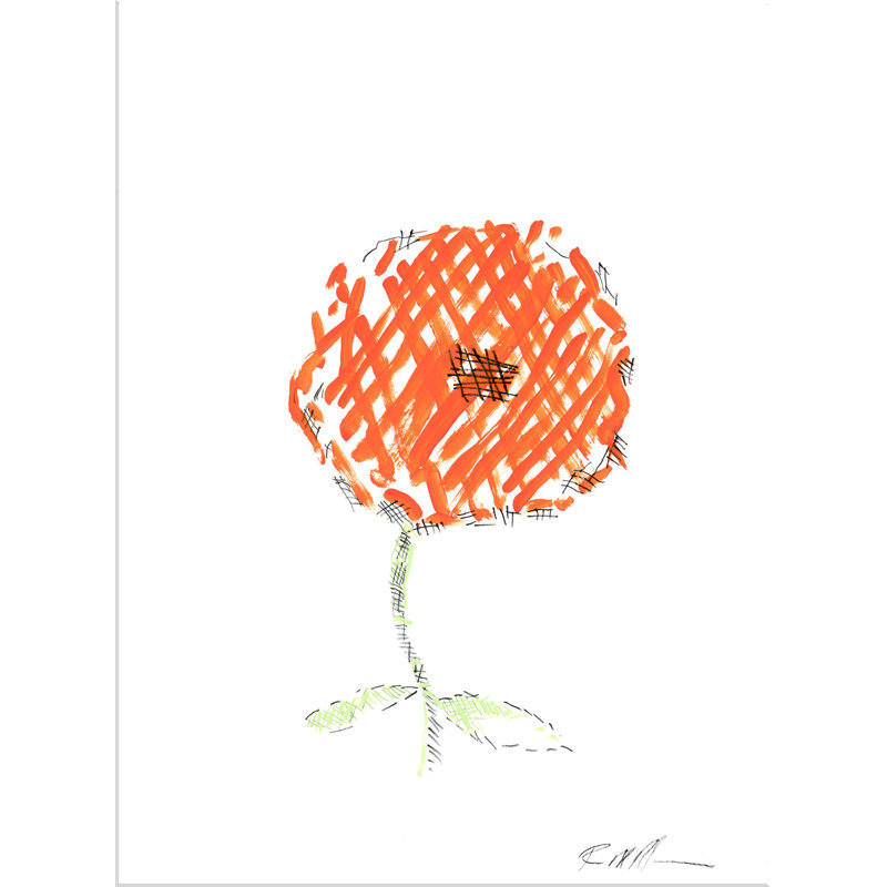 Cross-Hatch Flower Print