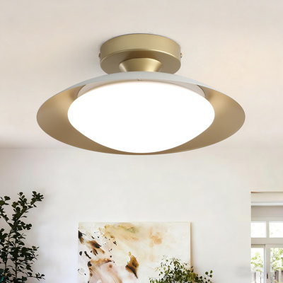 11.8" Dimmable Led Dome Semi Flush Mount