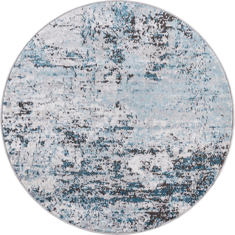 Abstract Indoor Rug, Round 3'3"