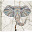 Animaux rétro, éléphant tribal multicolore - impression sur toile tendue-56420098