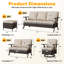 Ensemble de 6 pièces de patio en osier de patio avec canapés, 2 chaises pivotantes, 2 repose-pieds et coussin beige-1287710162-1287710161